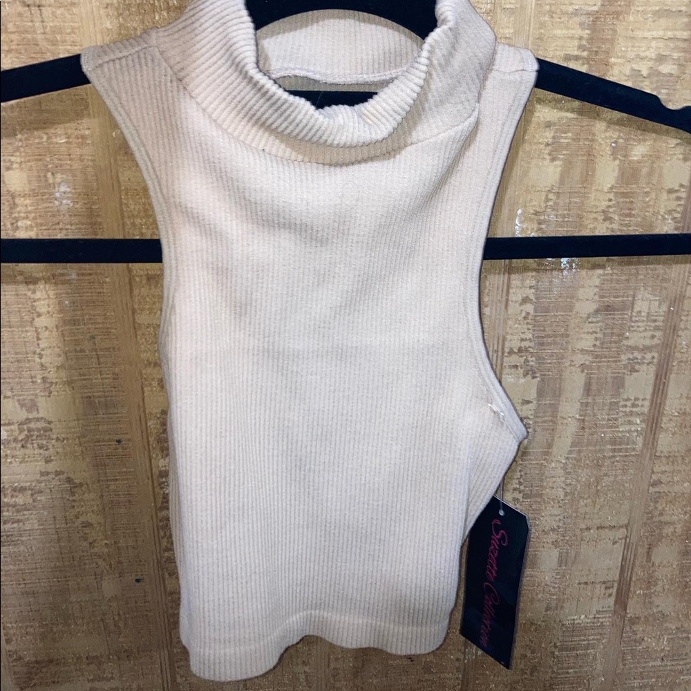 mock neck tank top